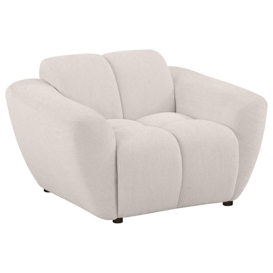 Destino - Chenille Upholstered Splayed Arm Accent Chair - Greige