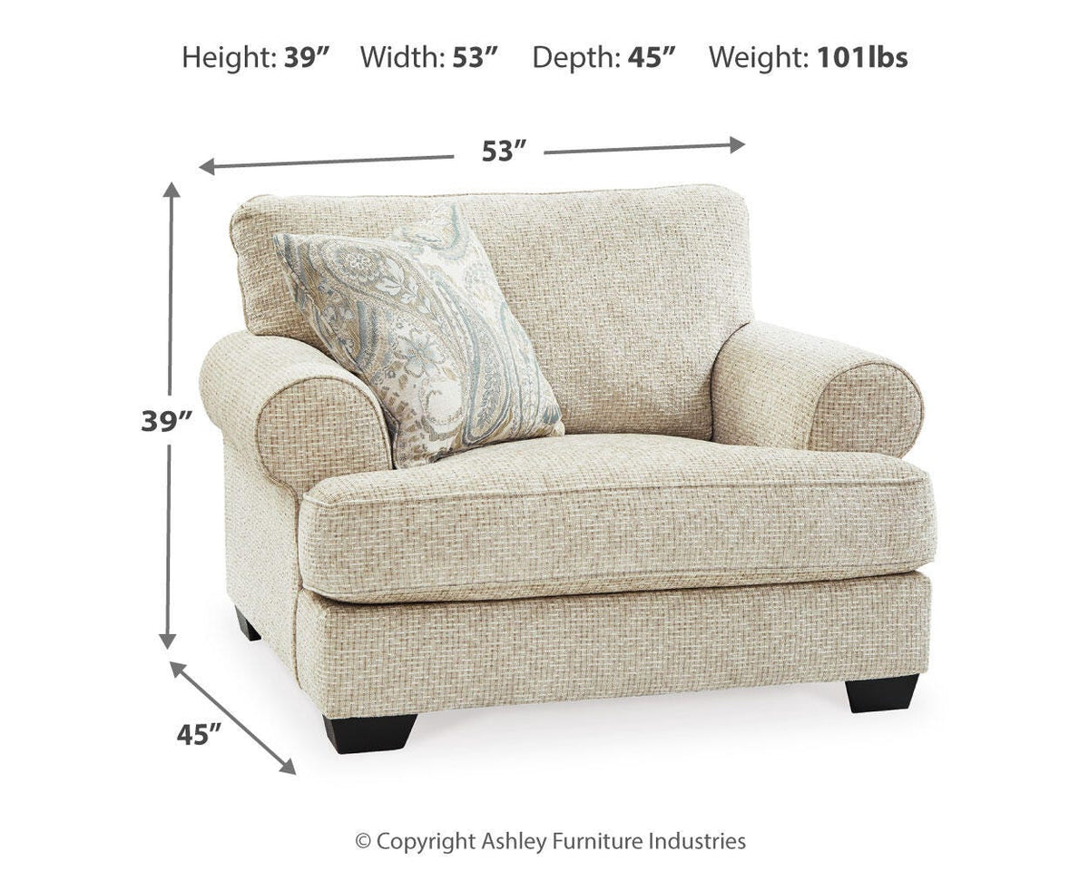 Monaghan Oversized Chair - 9620523 - approximate manufacturer dimensions (supplier image 4)