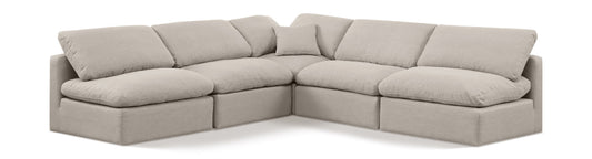 Indulge - Linen 5 Piece Modular Corner Armless Sectional