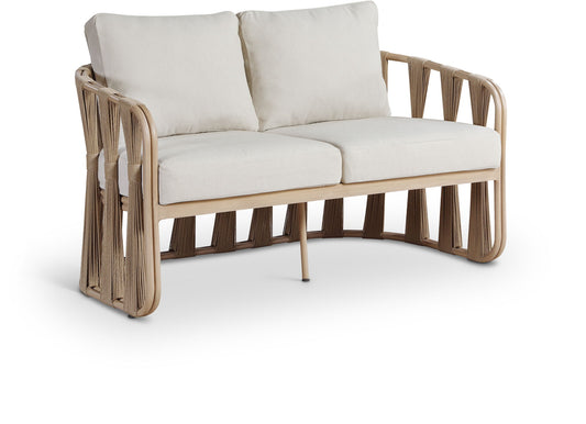 San Pietro - Resilient Waterproof Fabric 60.5" Upholstered Outdoor Patio Loveseat