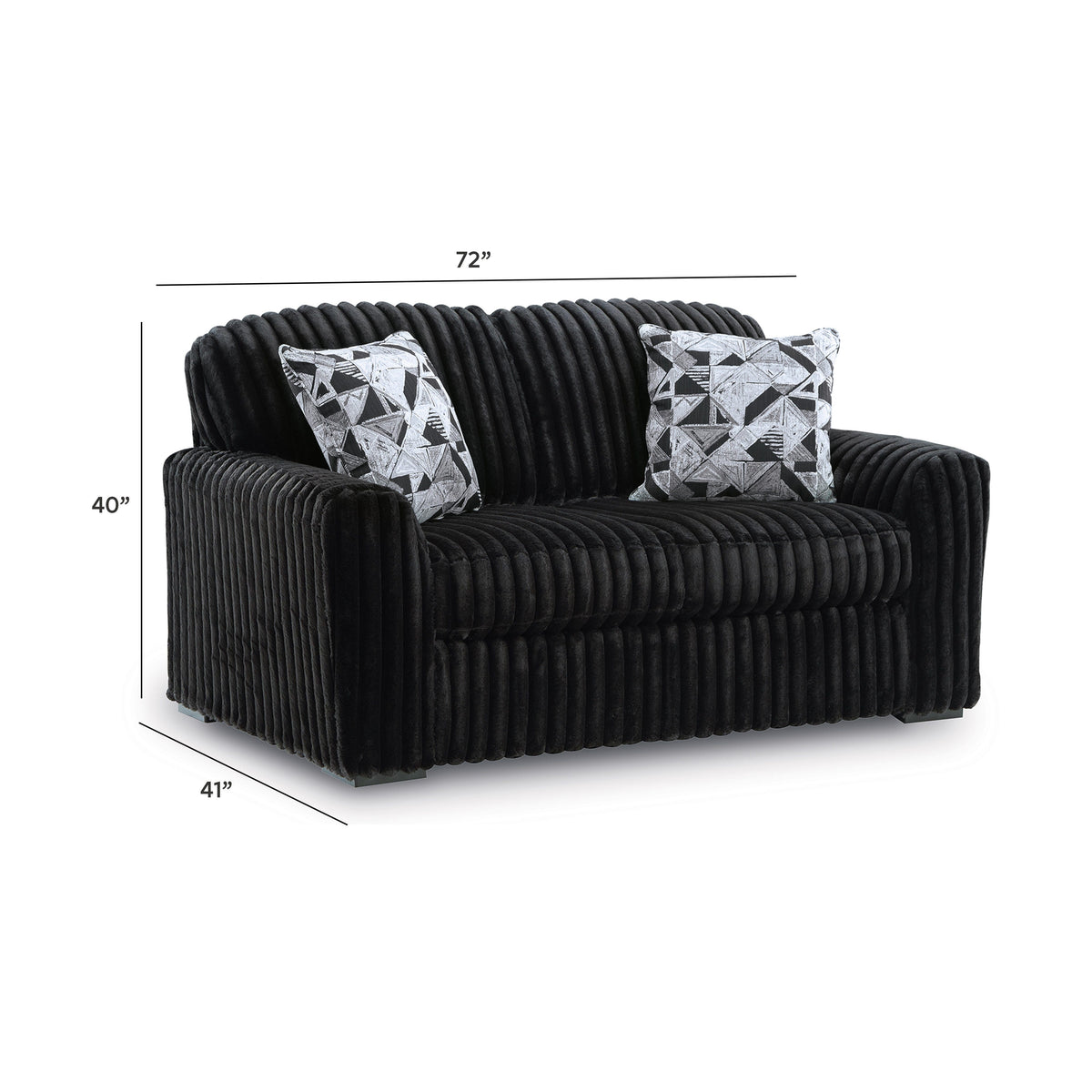 Midnight-Madness Loveseat - 9810335 - approximate manufacturer dimensions (supplier image 6)