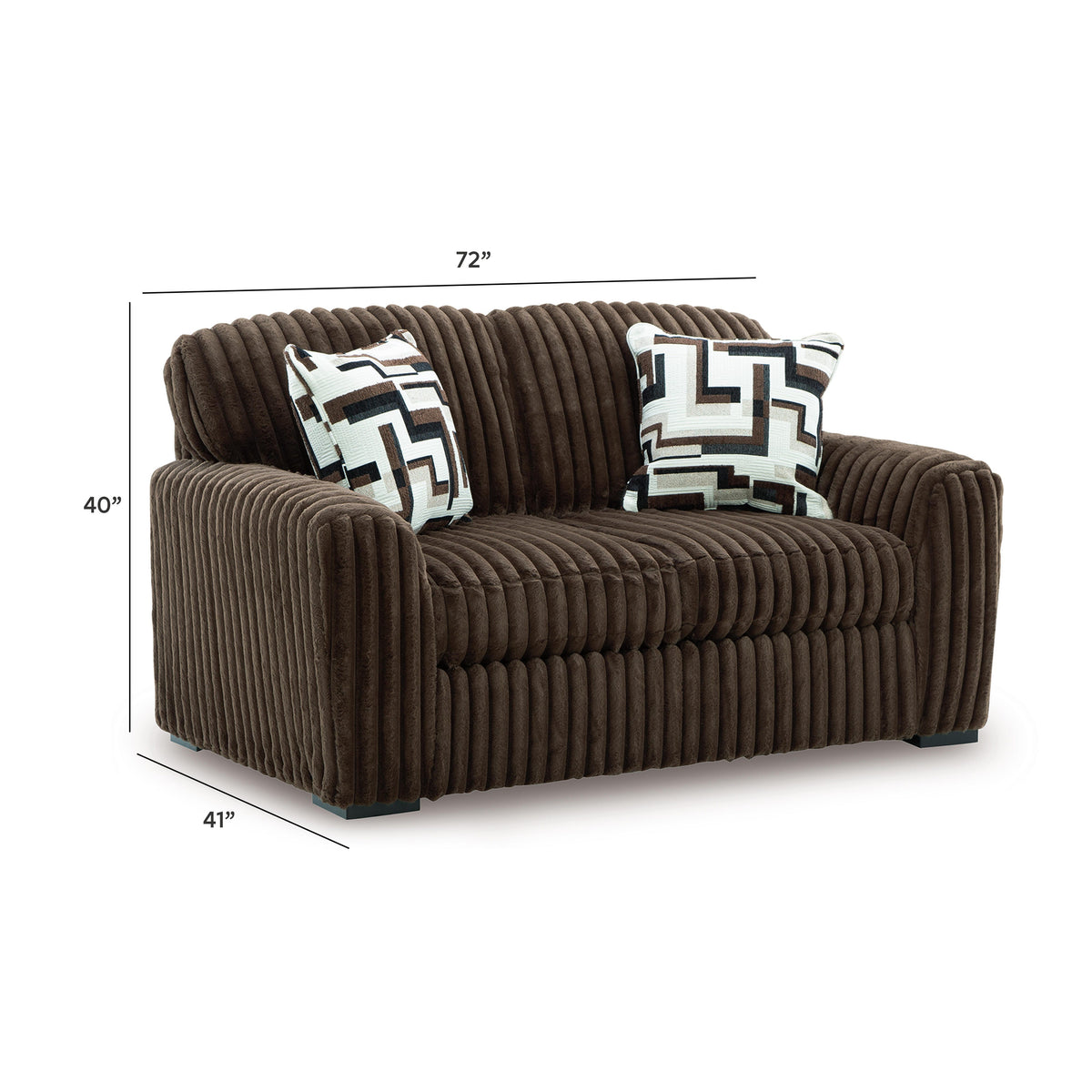 Midnight-Madness Loveseat - 9810435 - approximate manufacturer dimensions (supplier image 12)