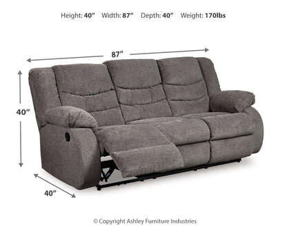 Tulen Reclining Sofa - 9860688 - approximate manufacturer dimensions (supplier image 7)