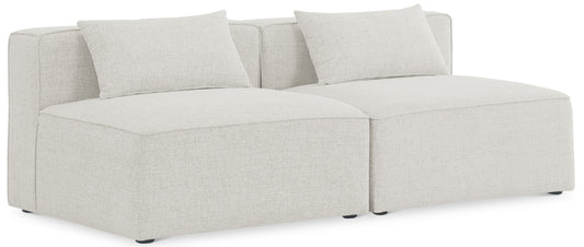 Cube - Linen Modular 2 Seat Armless Sofa