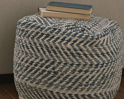 Chevron Pouf - A1000445 - product view or room setting; only pouf included (supplier image 2)