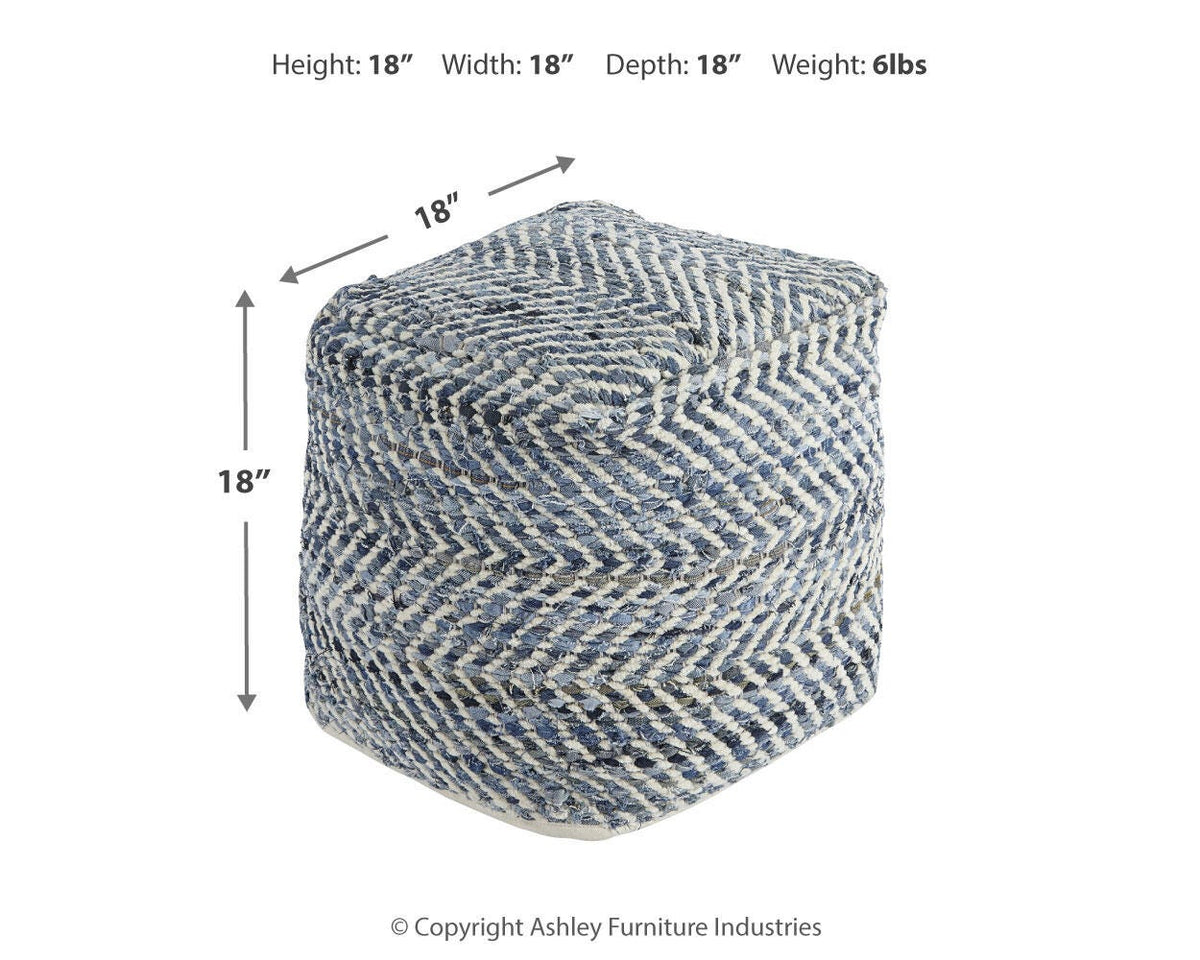 Chevron Pouf - A1000445 - approximate manufacturer dimensions (supplier image 3)
