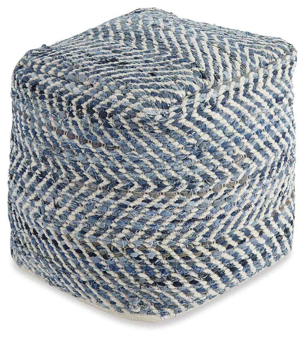Chevron Pouf - A1000445 - product view or room setting; only pouf included (supplier image 1)