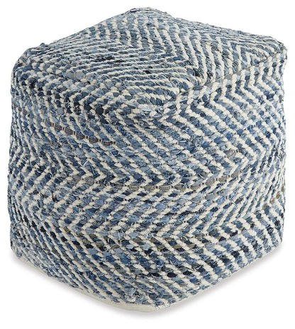 Chevron Pouf - A1000445 - product view or room setting; only pouf included (supplier image 1)