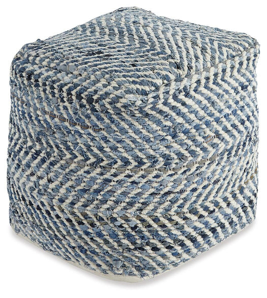 Chevron Pouf - A1000445 - product view or room setting; only pouf included (supplier image 1)