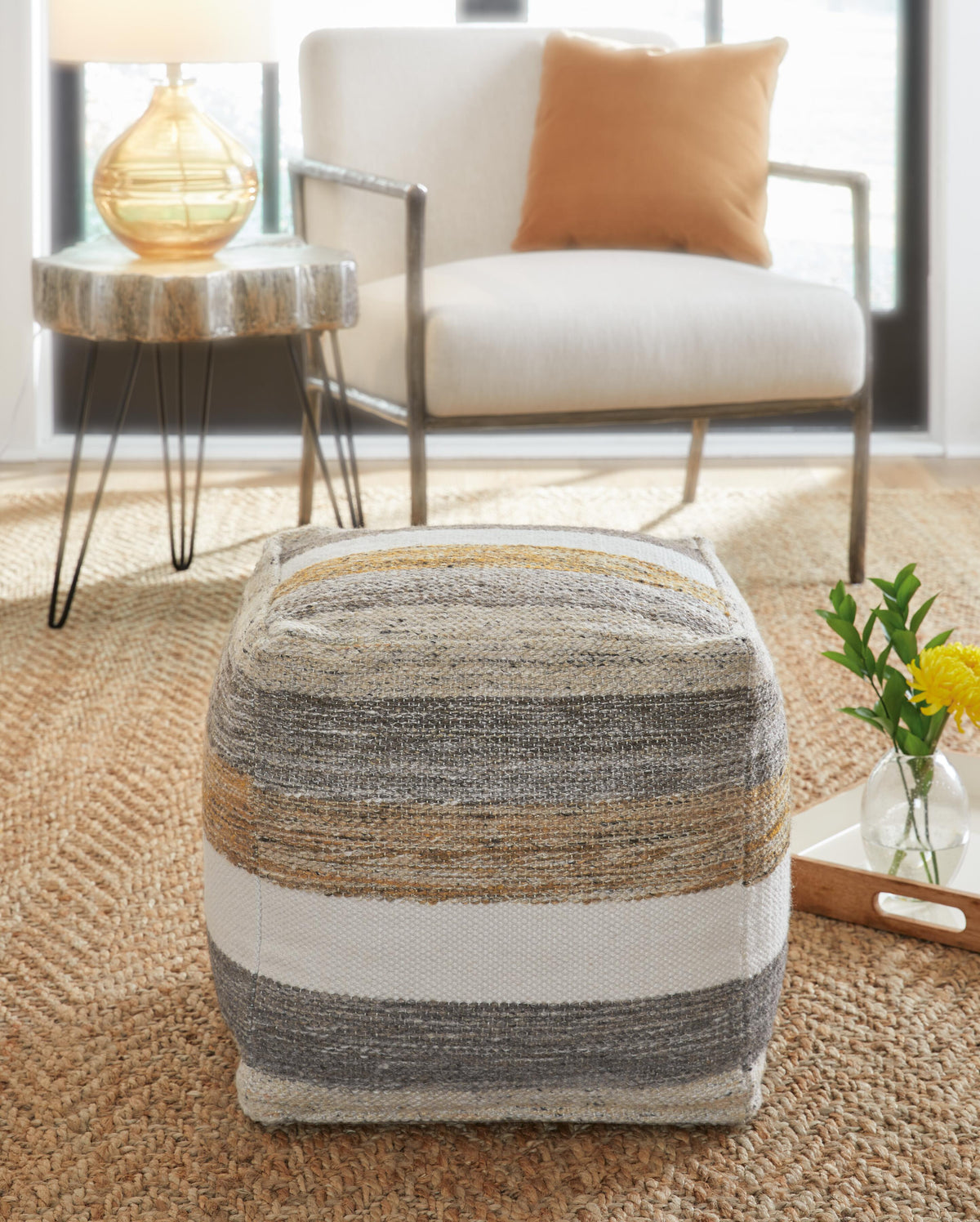 Josalind Pouf - A1000935 - product view or room setting; only pouf included (supplier image 2)