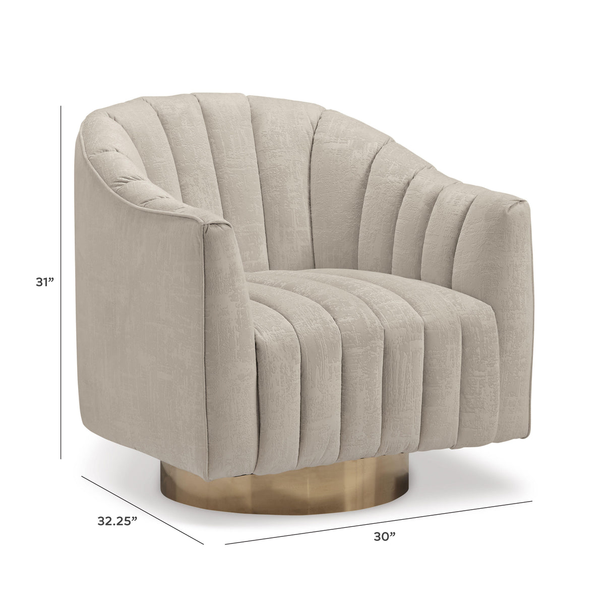 Penzlin Accent Chair - A3000241 - approximate manufacturer dimensions (supplier image 8)