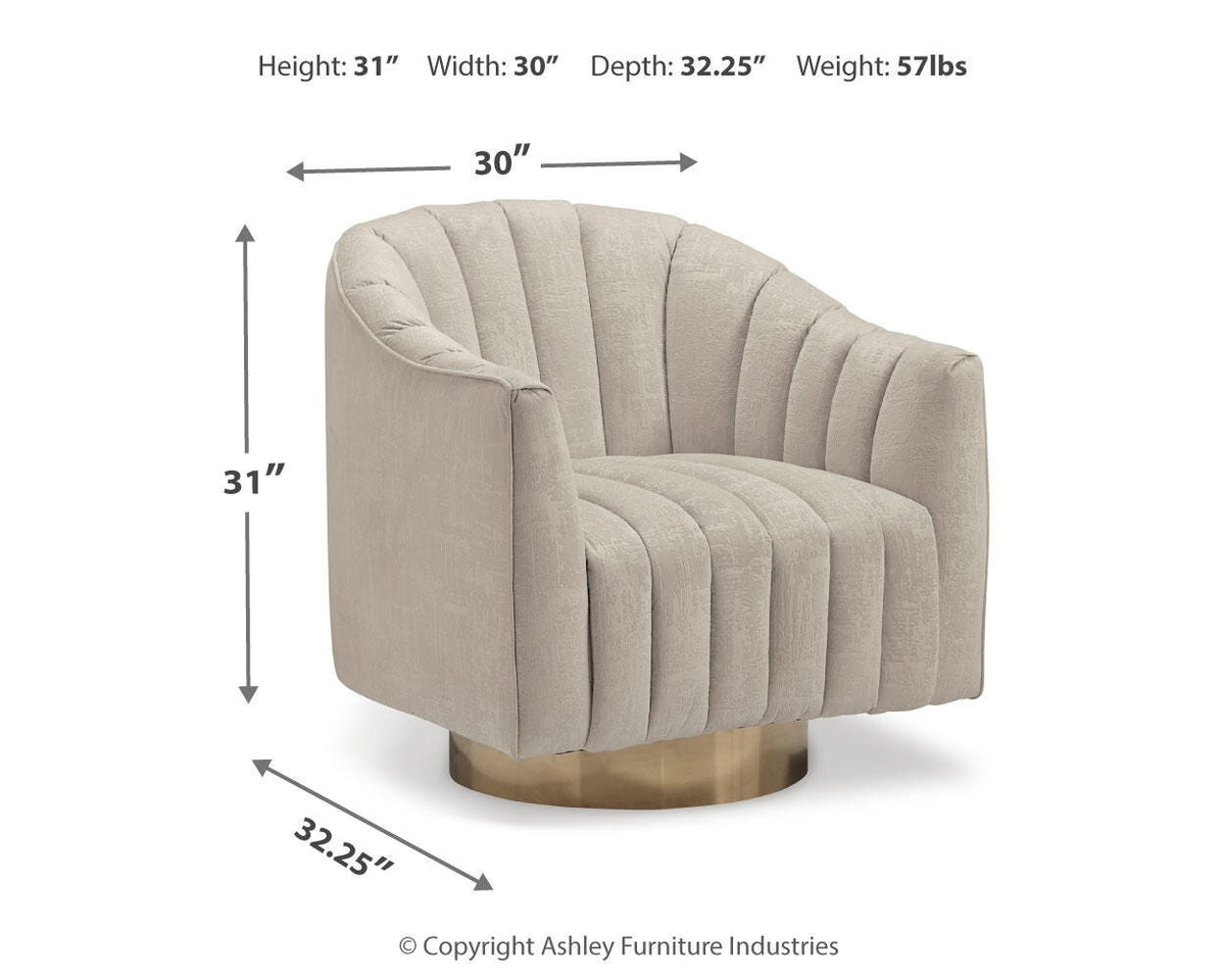 Penzlin Accent Chair - A3000241 - approximate manufacturer dimensions (supplier image 7)