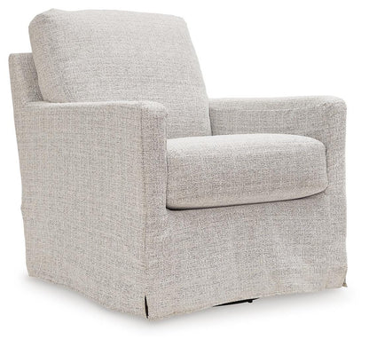 Nenana Next-Gen Nuvella Swivel Glider Accent Chair - A3000644 - product view or room setting; only accent chair included (supplier image 1)