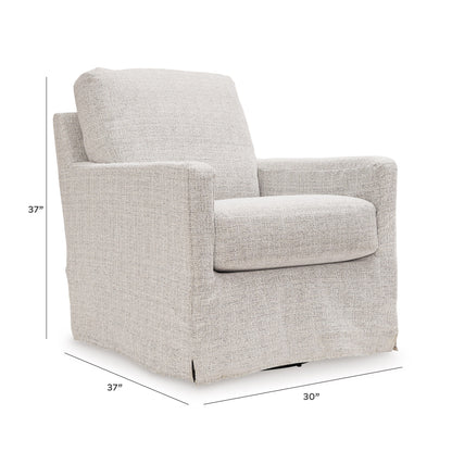 Nenana Next-Gen Nuvella Swivel Glider Accent Chair - A3000644 - approximate manufacturer dimensions (supplier image 7)