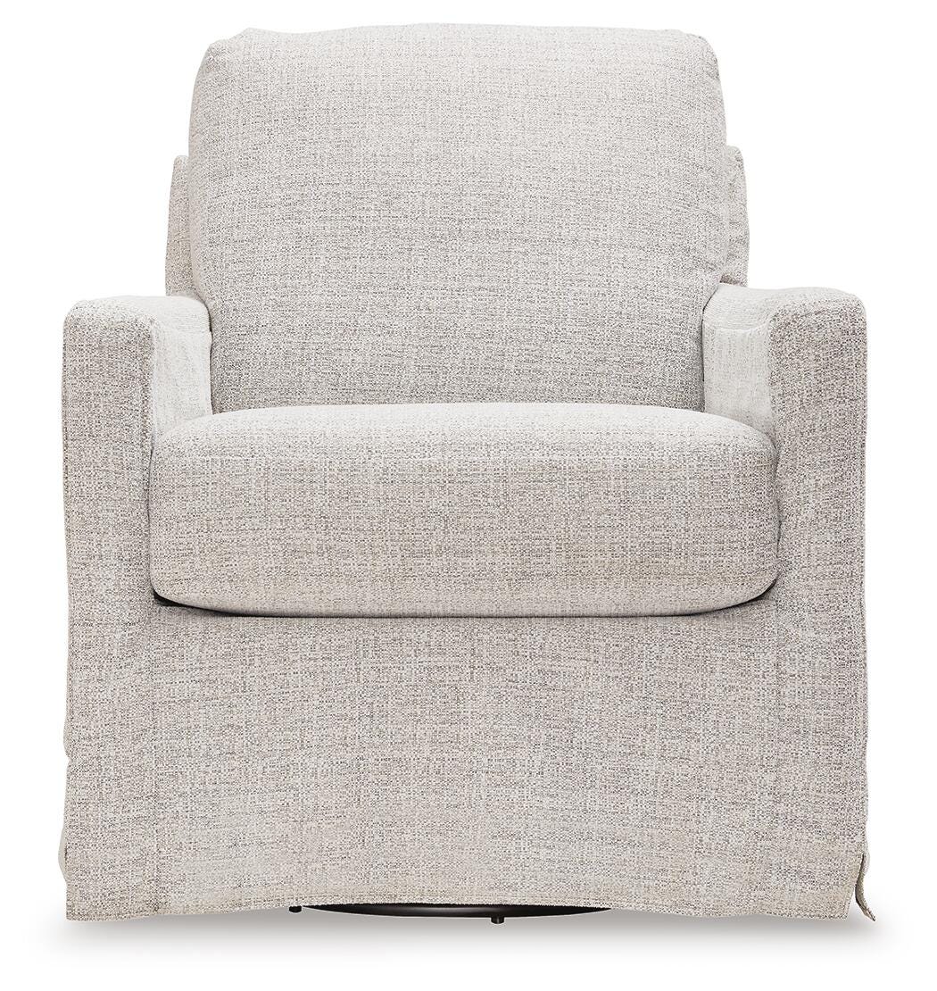 Nenana Next-Gen Nuvella Swivel Glider Accent Chair - A3000644 - product view or room setting; only accent chair included (supplier image 3)