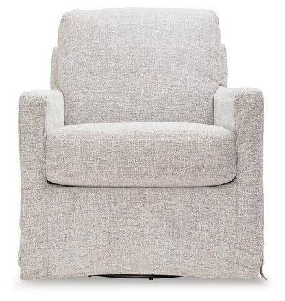 Nenana Next-Gen Nuvella Swivel Glider Accent Chair - A3000644 - product view or room setting; only accent chair included (supplier image 3)