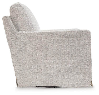 Nenana Next-Gen Nuvella Swivel Glider Accent Chair - A3000644 - product view or room setting; only accent chair included (supplier image 4)