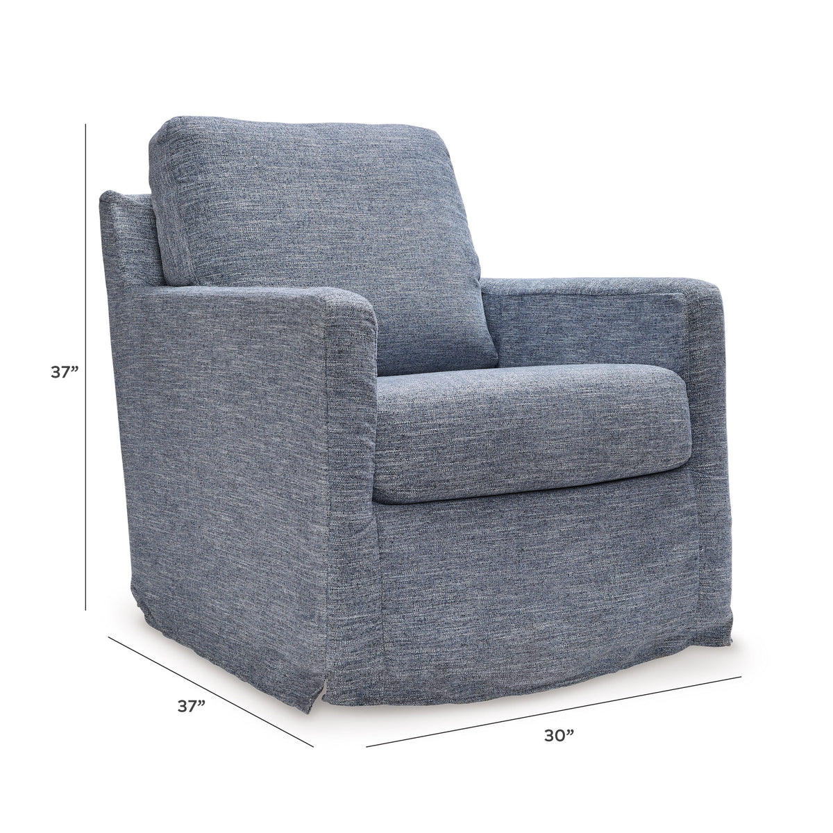 Nenana Next-Gen Nuvella Swivel Glider Accent Chair - A3000646 - approximate manufacturer dimensions (supplier image 14)