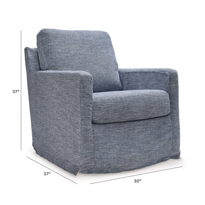 Nenana Next-Gen Nuvella Swivel Glider Accent Chair - A3000646 - approximate manufacturer dimensions (supplier image 14)
