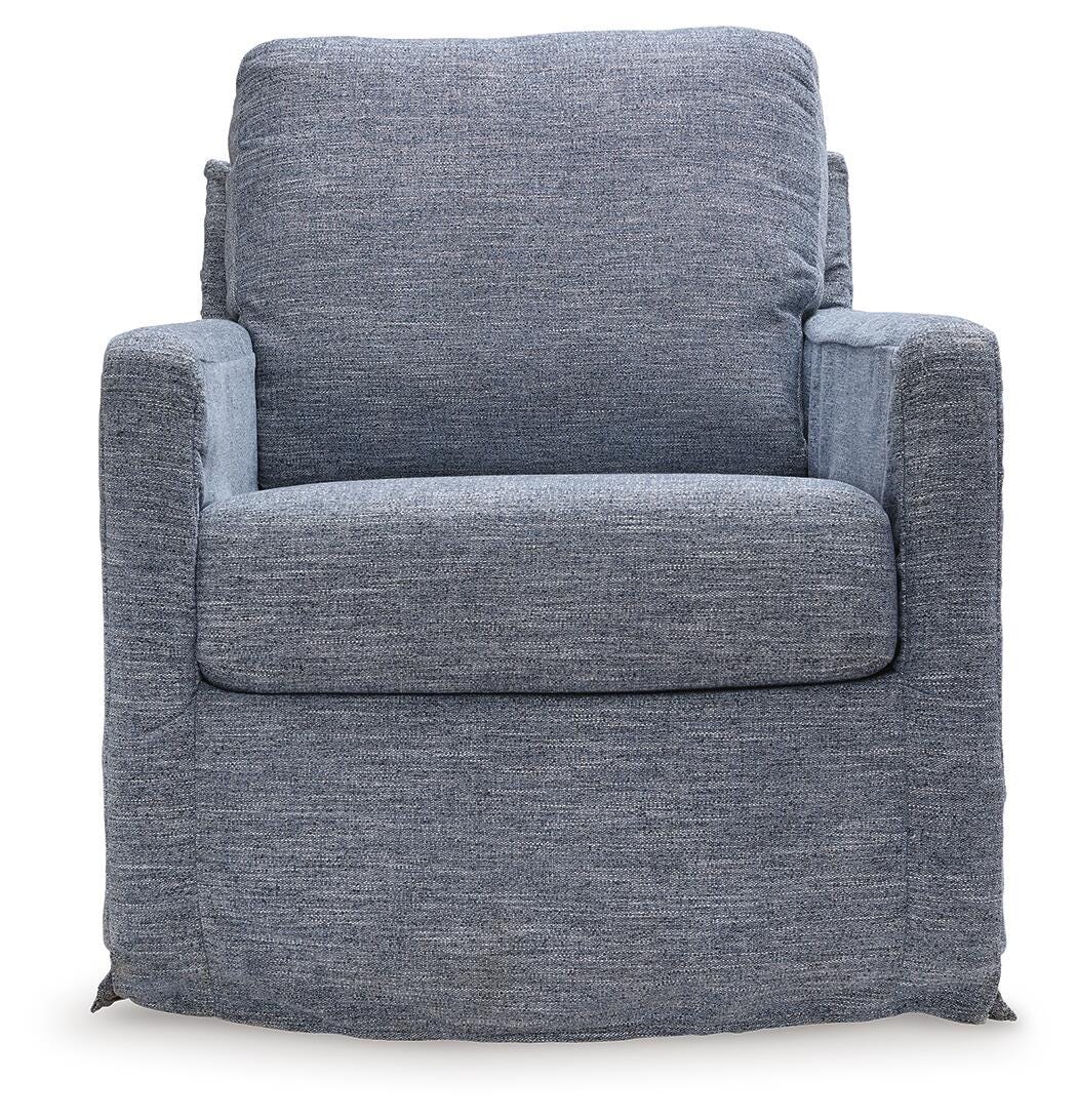 Nenana Next-Gen Nuvella Swivel Glider Accent Chair - A3000646 - product view or room setting; only accent chair included (supplier image 10)