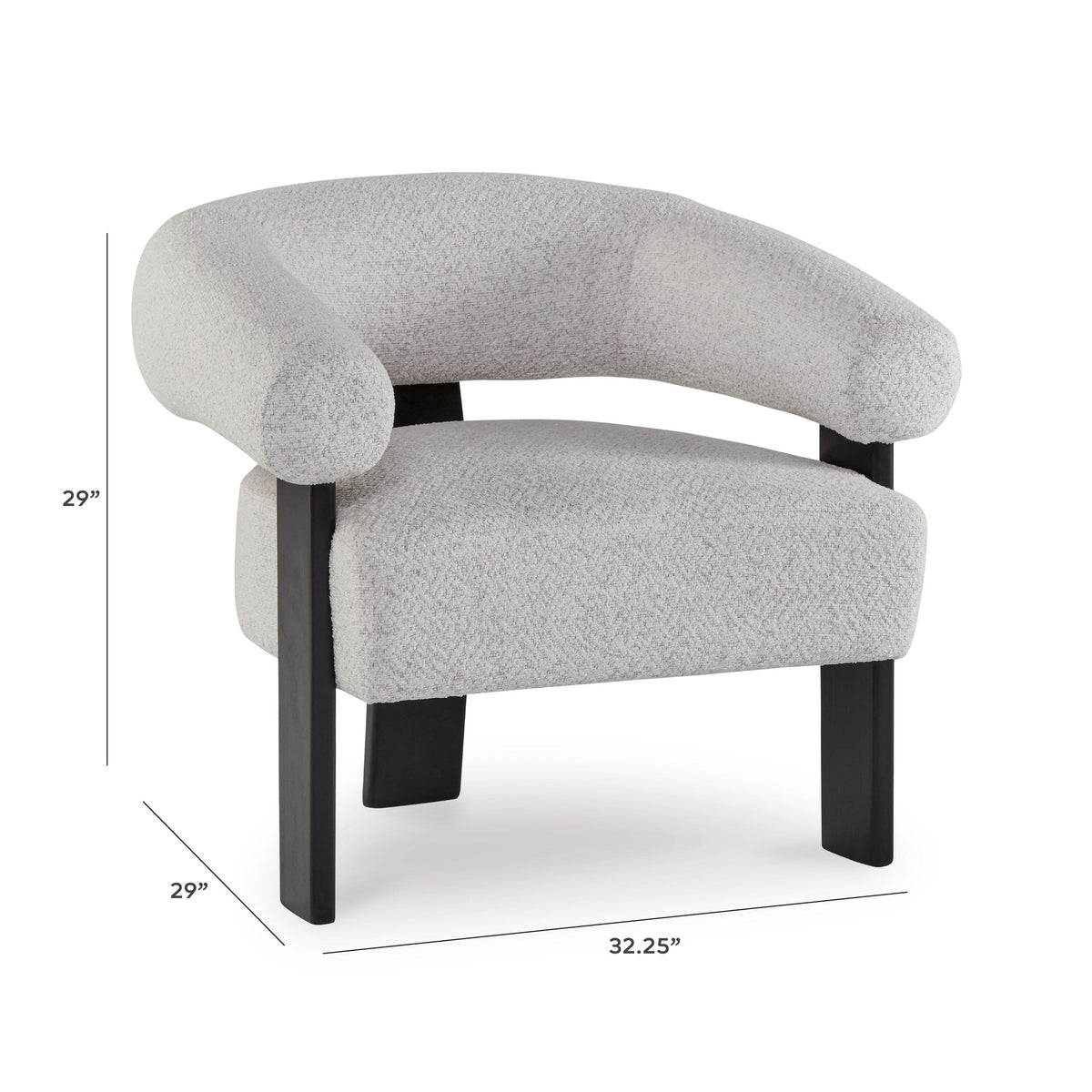 Dultish Accent Chair - A3000668 - approximate manufacturer dimensions (supplier image 7)