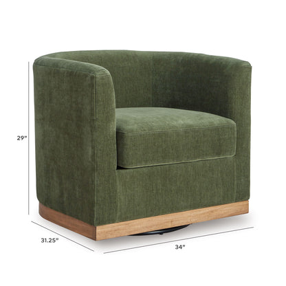 Jersonlow Swivel Accent Chair - A3000696 - approximate manufacturer dimensions (supplier image 7)