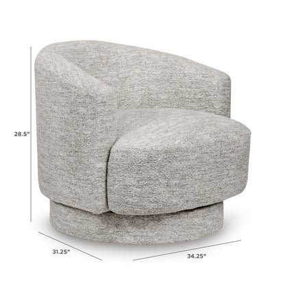 Wardsor Swivel Accent Chair - A3000731 - approximate manufacturer dimensions (supplier image 7)