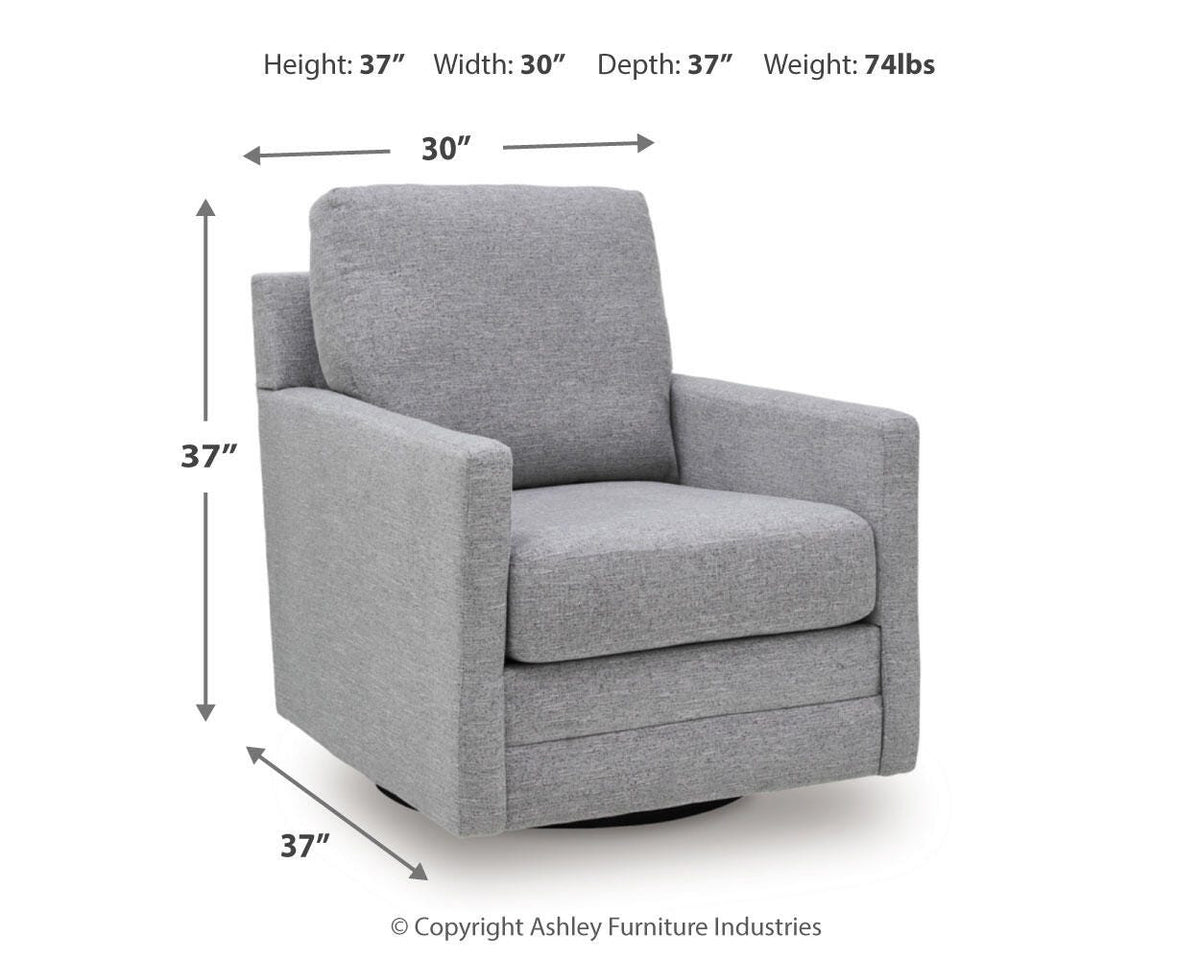 Freybourne Next-Gen Nuvella Swivel Accent Chair - A3000737 - approximate manufacturer dimensions (supplier image 7)