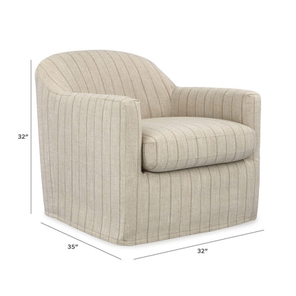 Valwick Swivel Accent Chair - A3000817 - approximate manufacturer dimensions (supplier image 7)
