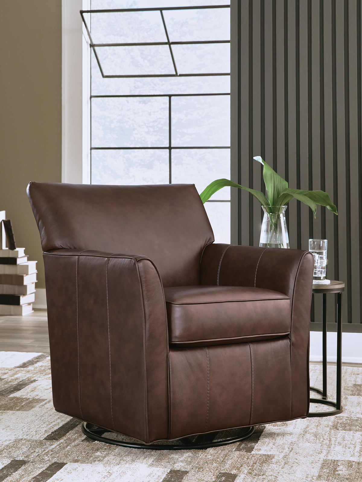Braydunn Swivel Glider Accent Chair - A3000820 - product view or room setting; only accent chair included (supplier image 2)