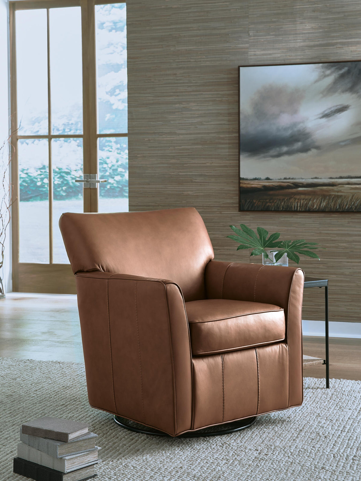 Braydunn Swivel Glider Accent Chair - A3000821 - product view or room setting; only accent chair included (supplier image 9)