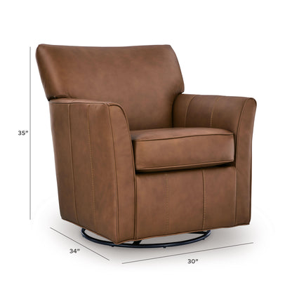 Braydunn Swivel Glider Accent Chair - A3000821 - approximate manufacturer dimensions (supplier image 14)