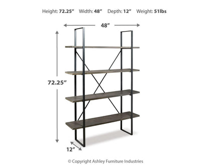 Gilesgrove Bookcase - A4000017 - approximate manufacturer dimensions (supplier image 4)