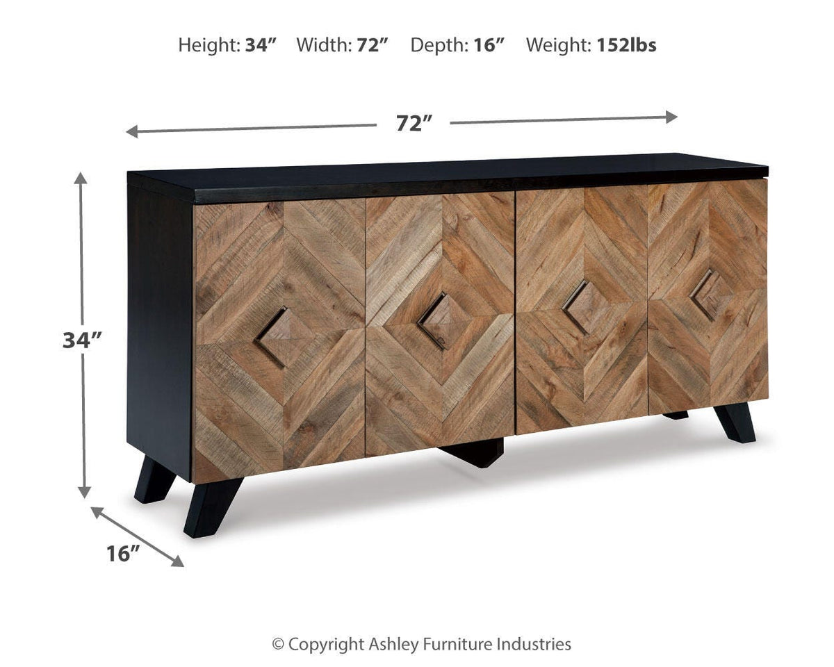 Robin Ridge Accent Cabinet - A4000031 - approximate manufacturer dimensions (supplier image 3)