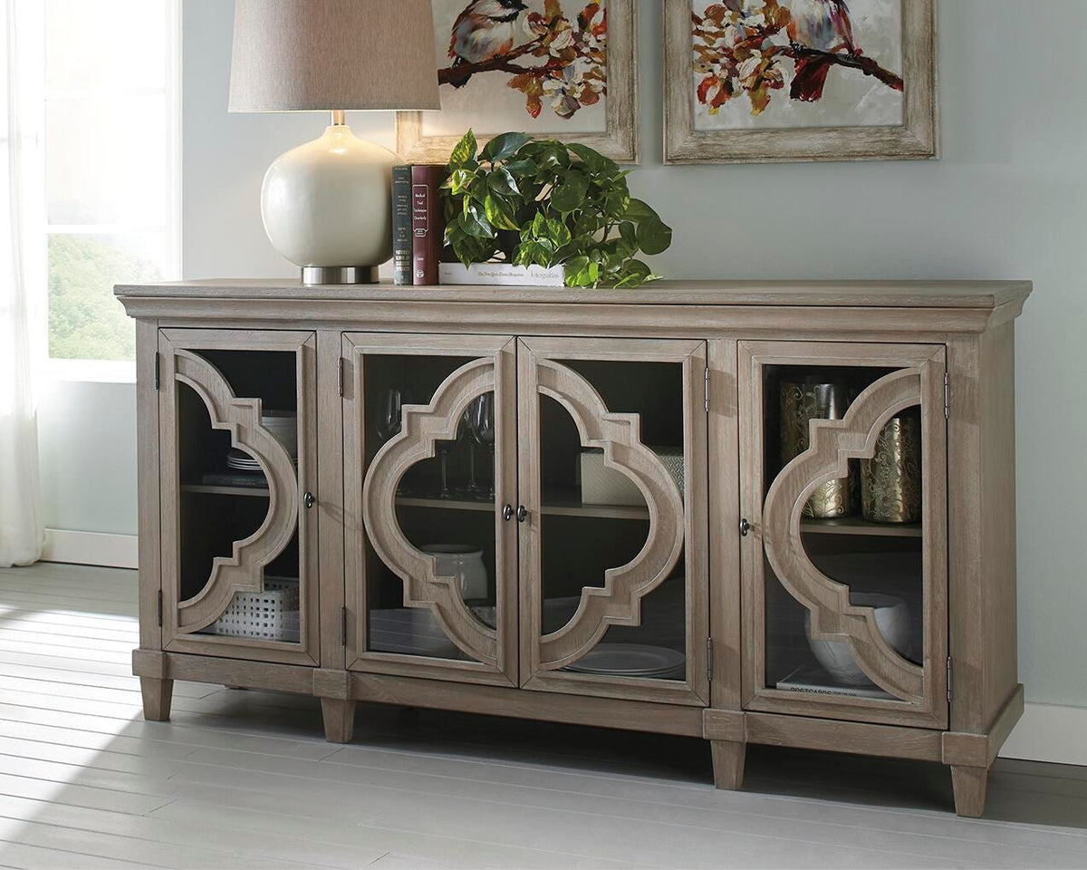 Fossil Ridge Accent Cabinet - A4000037 - product view or room setting; only accent cabinet included (supplier image 2)