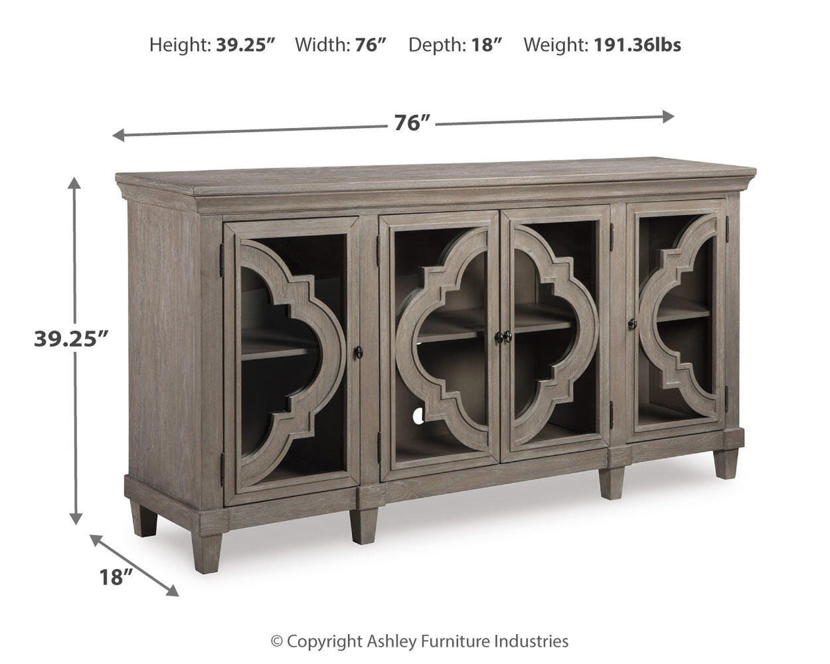Fossil Ridge Accent Cabinet - A4000037 - approximate manufacturer dimensions (supplier image 3)