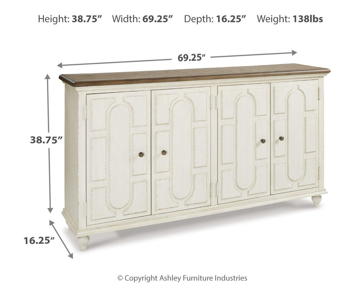 Roranville Accent Cabinet - A4000268 - approximate manufacturer dimensions (supplier image 4)