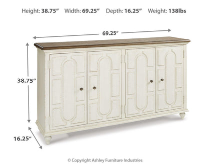 Roranville Accent Cabinet - A4000268 - approximate manufacturer dimensions (supplier image 4)