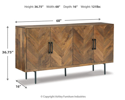 Prattville Accent Cabinet - A4000308 - approximate manufacturer dimensions (supplier image 9)