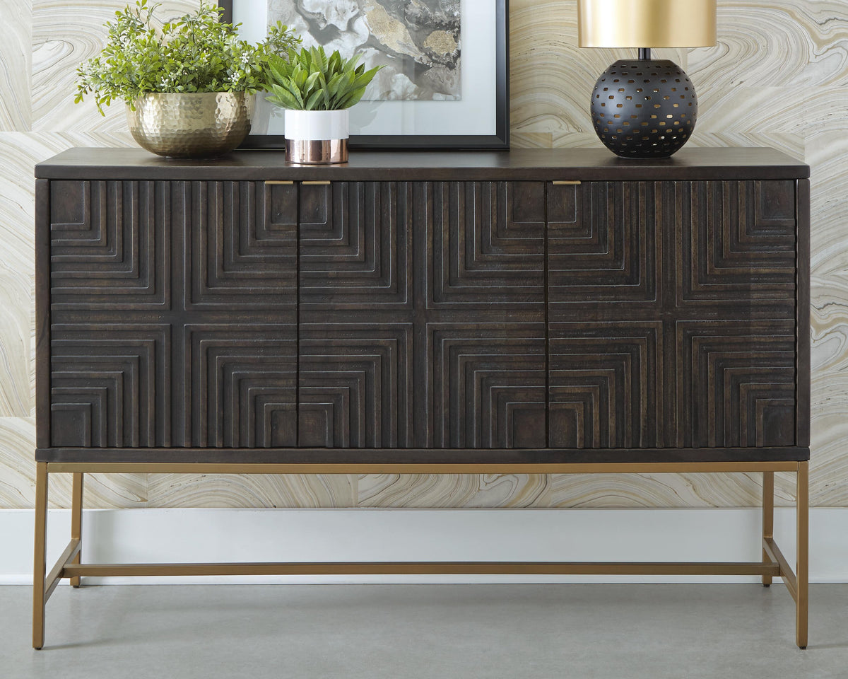 Elinmore Accent Cabinet - A4000316 - product view or room setting; only accent cabinet included (supplier image 2)