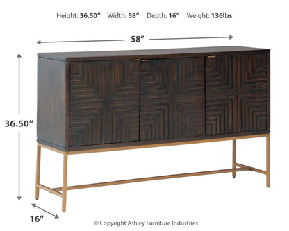 Elinmore Accent Cabinet - A4000316 - approximate manufacturer dimensions (supplier image 9)