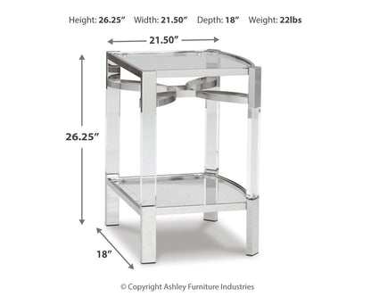 Chaseton Accent Table - A4000334 - approximate manufacturer dimensions (supplier image 6)