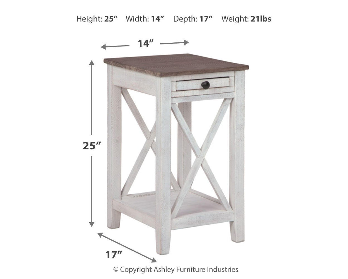 Adalane Accent Table - A4000374 - approximate manufacturer dimensions (supplier image 11)