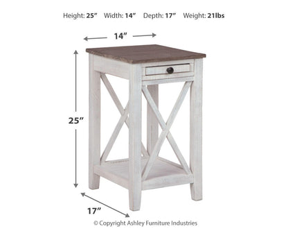 Adalane Accent Table - A4000374 - approximate manufacturer dimensions (supplier image 11)