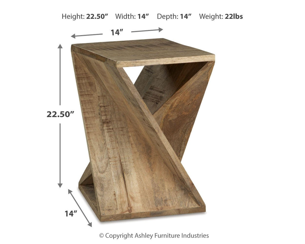 Zalemont Accent Table - A4000510 - approximate manufacturer dimensions (supplier image 7)