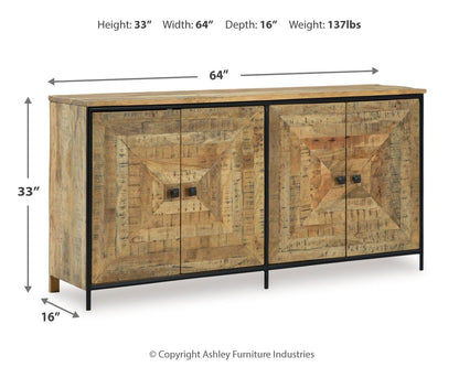 Camney Accent Cabinet - A4000581 - approximate manufacturer dimensions (supplier image 9)