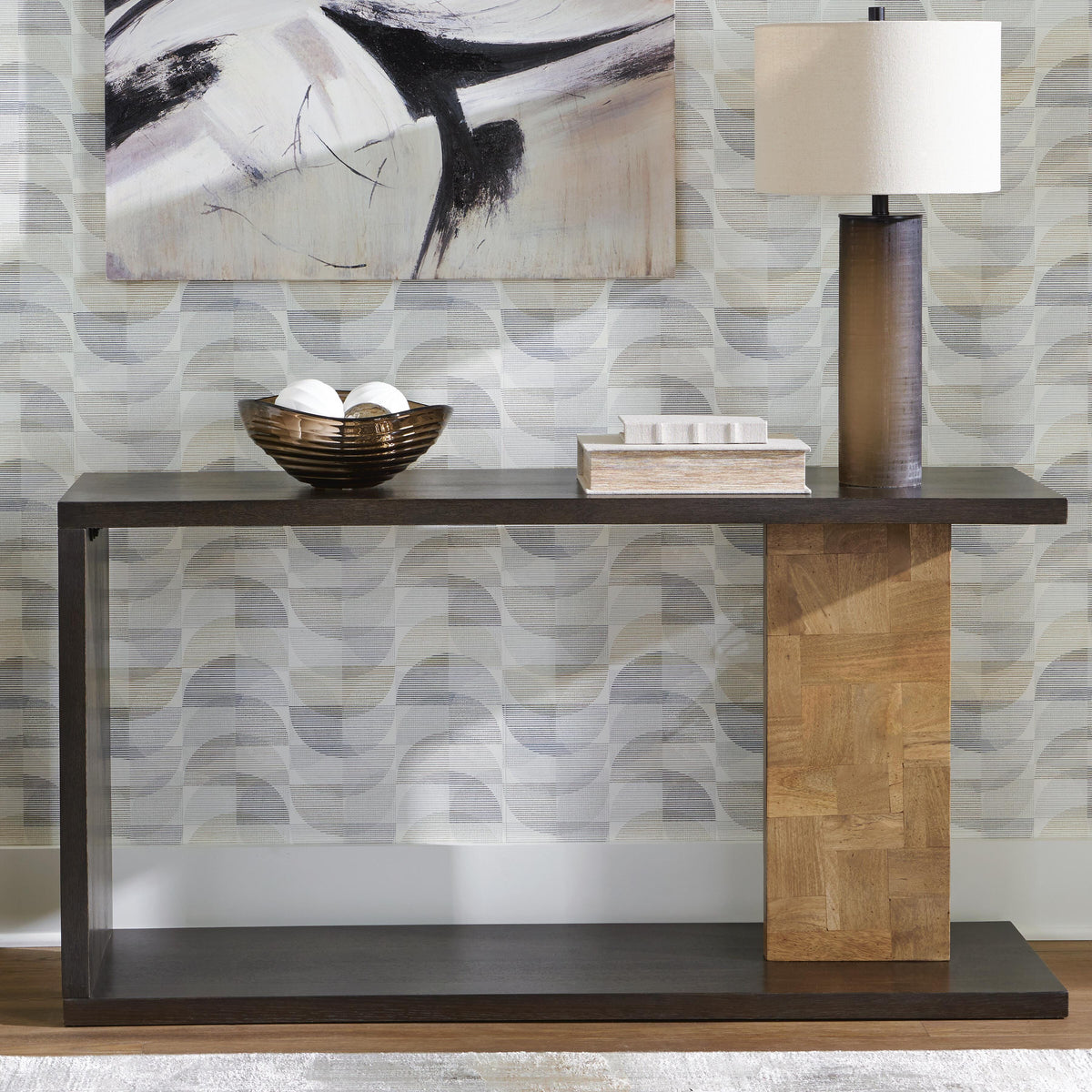 Camlett Console Sofa Table - A4000594 - product view or room setting; only console table included (supplier image 2)