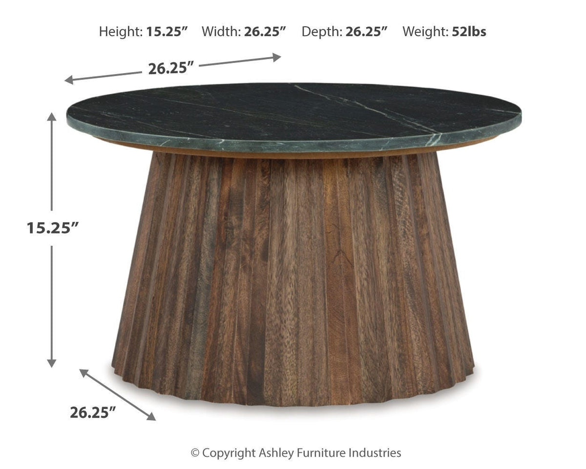Ceilby Accent Coffee Table - A4000601 - approximate manufacturer dimensions (supplier image 5)