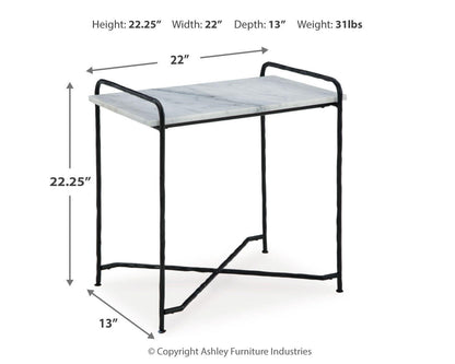 Ashber Accent Table - A4000609 - approximate manufacturer dimensions (supplier image 7)