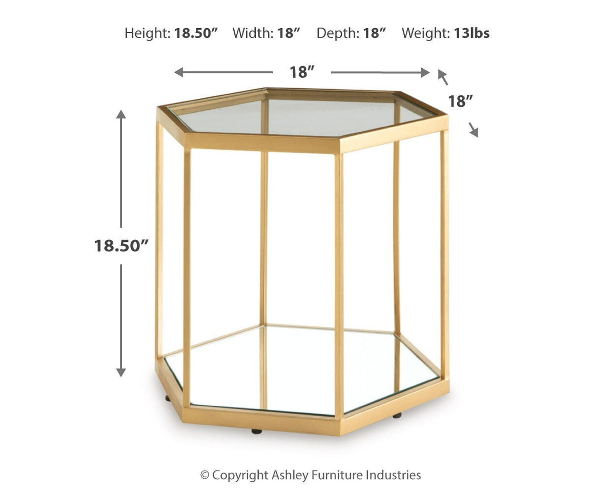 Veerwick Accent Coffee Table - A4000661 - approximate manufacturer dimensions (supplier image 6)